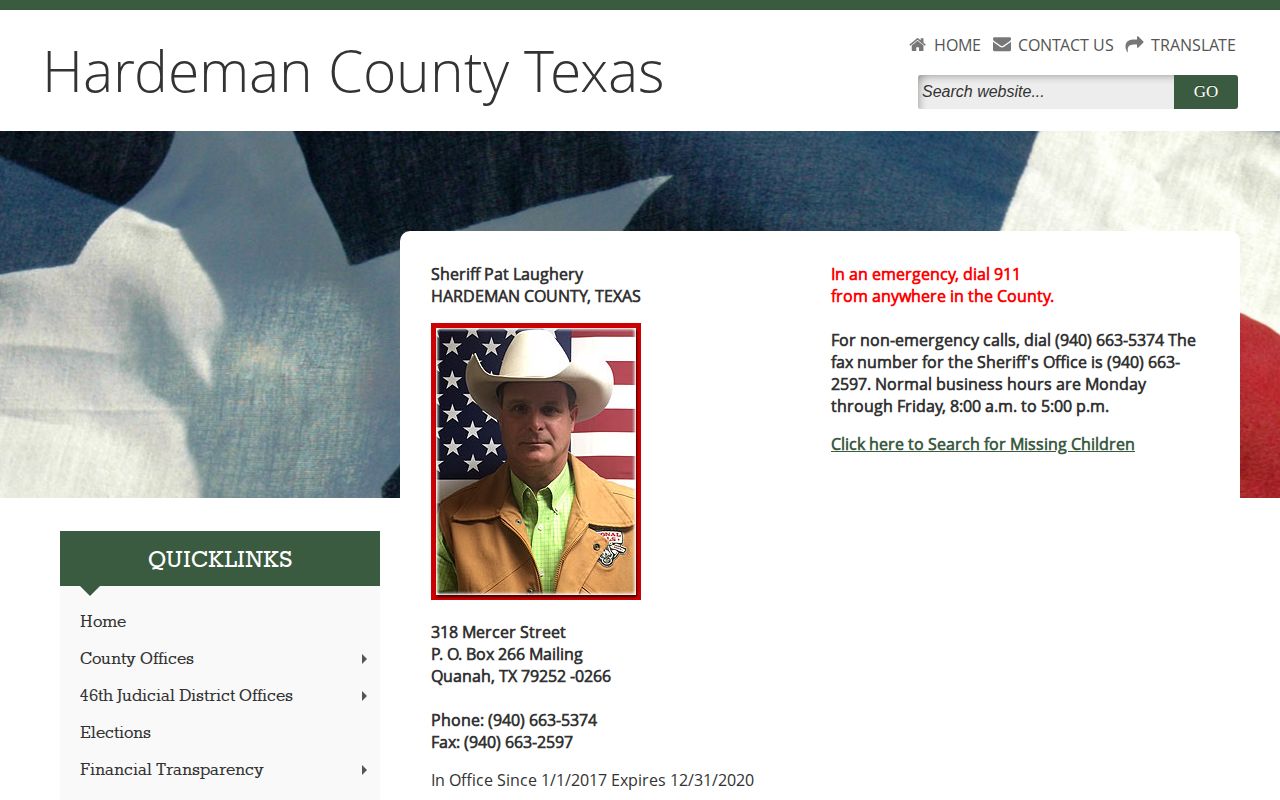Hardeman County Jail booking records contact page